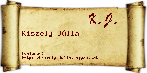 Kiszely Júlia névjegykártya