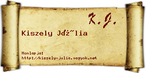 Kiszely Júlia névjegykártya